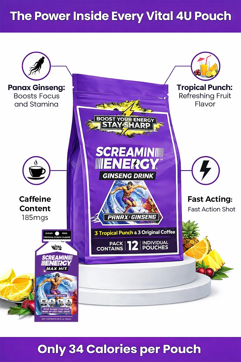 Load image into Gallery viewer, Vital 4U - Screamin Energy Max Hit Tropical Punch Sugar Free

