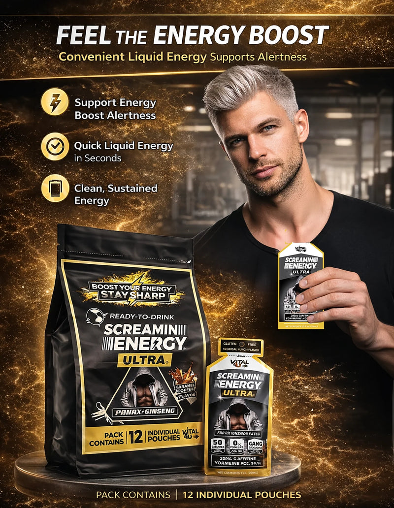Load image into Gallery viewer, Vital 4U - Screamin Energy Ultra Caramel Coffee - Vitamins &amp; Supplements
