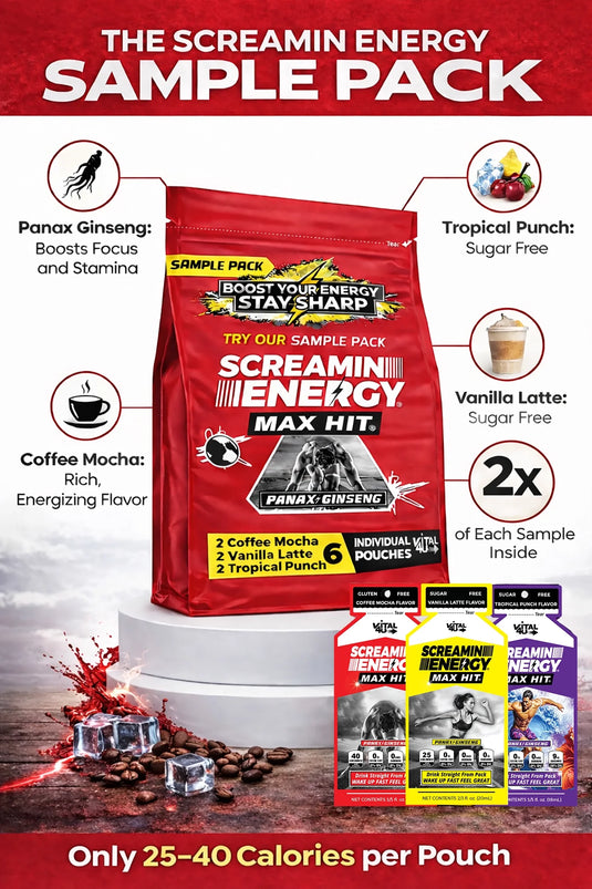 Vital 4U - Screamin Energy Max Hit Sample Pack - 6 Pouches