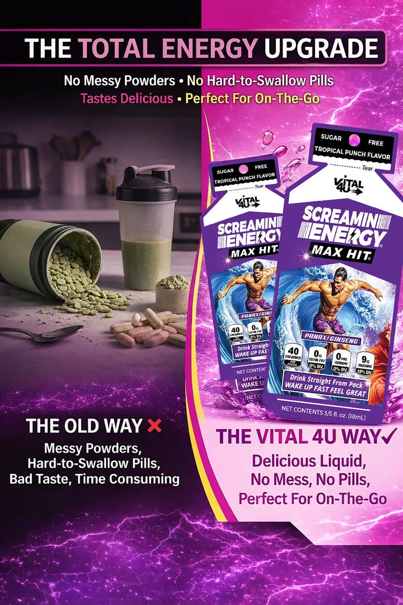 Load image into Gallery viewer, Vital 4U - Screamin Energy Max Hit Tropical Punch Sugar Free
