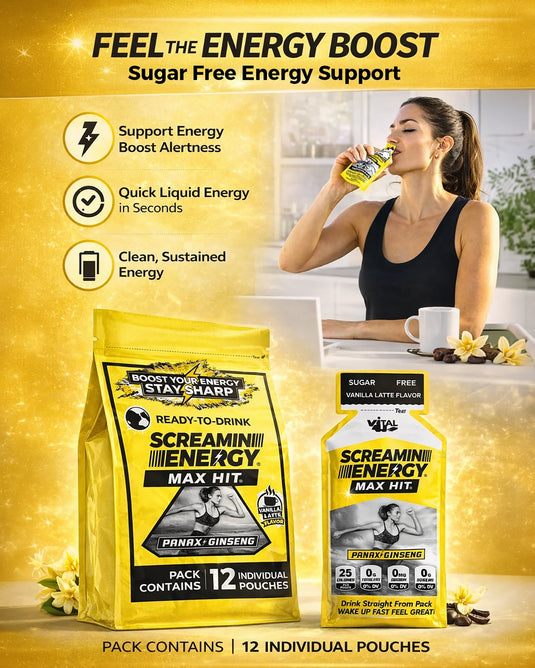 Vital 4U - Screamin Energy Max Hit Vanilla Latte Sugar Free