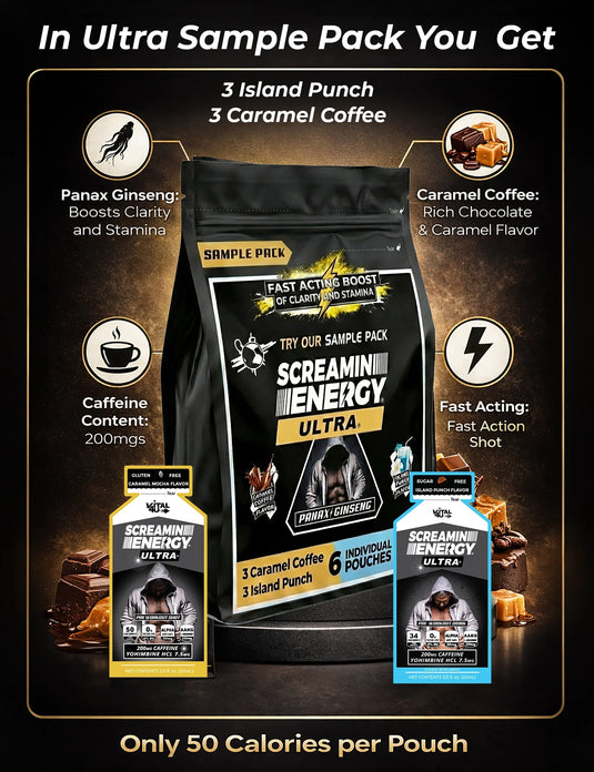 Vital 4U - Screamin Energy Ultra Sample Pack - 6 Pouches