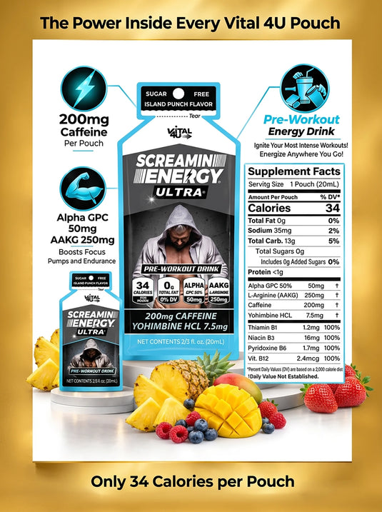 Vital 4U - Screamin Energy Ultra Island Punch - Vitamins & Supplements