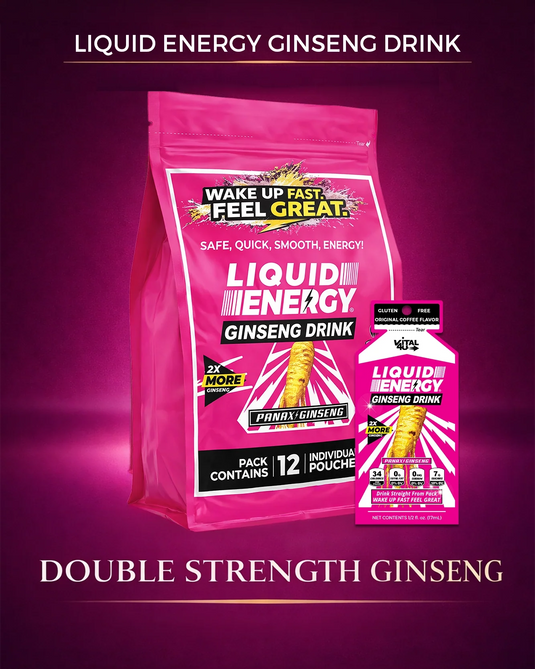 Vital 4U - Liquid Energy Ginseng Drink Original Coffee - Vitamins & Supplements
