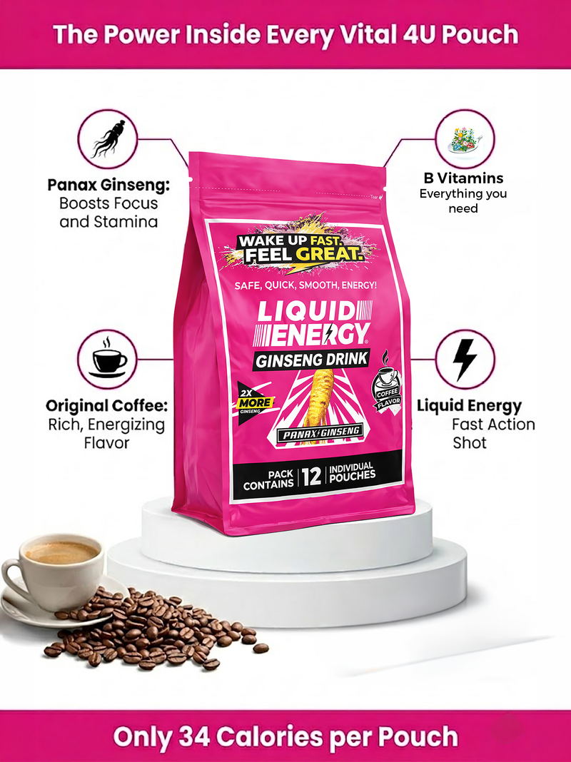 Load image into Gallery viewer, Vital 4U - Liquid Energy Ginseng Drink Original Coffee - Vitamins &amp; Supplements
