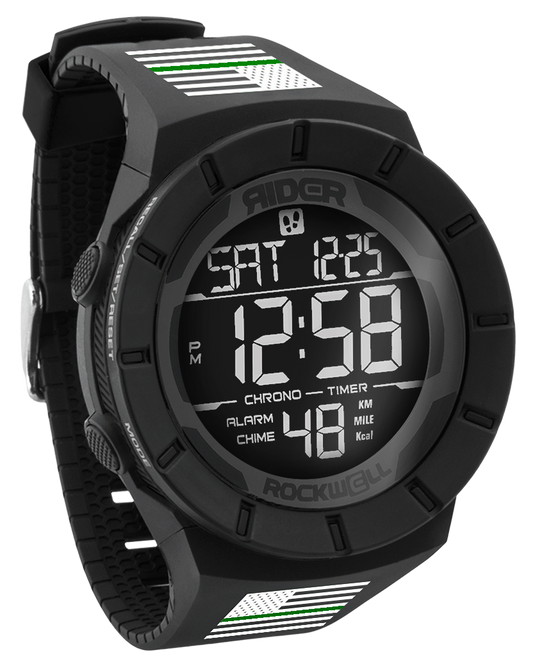 Rockwell Time - Coliseum Fit™ Thin Green Line - Freedom Edition (Phantom Black) Watch