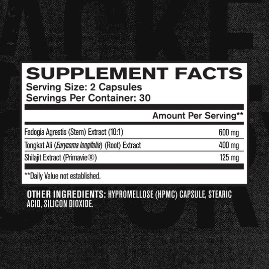 Jacked Factory - Tongkat Ali + Fadogia Agrestis - Supplement Facts