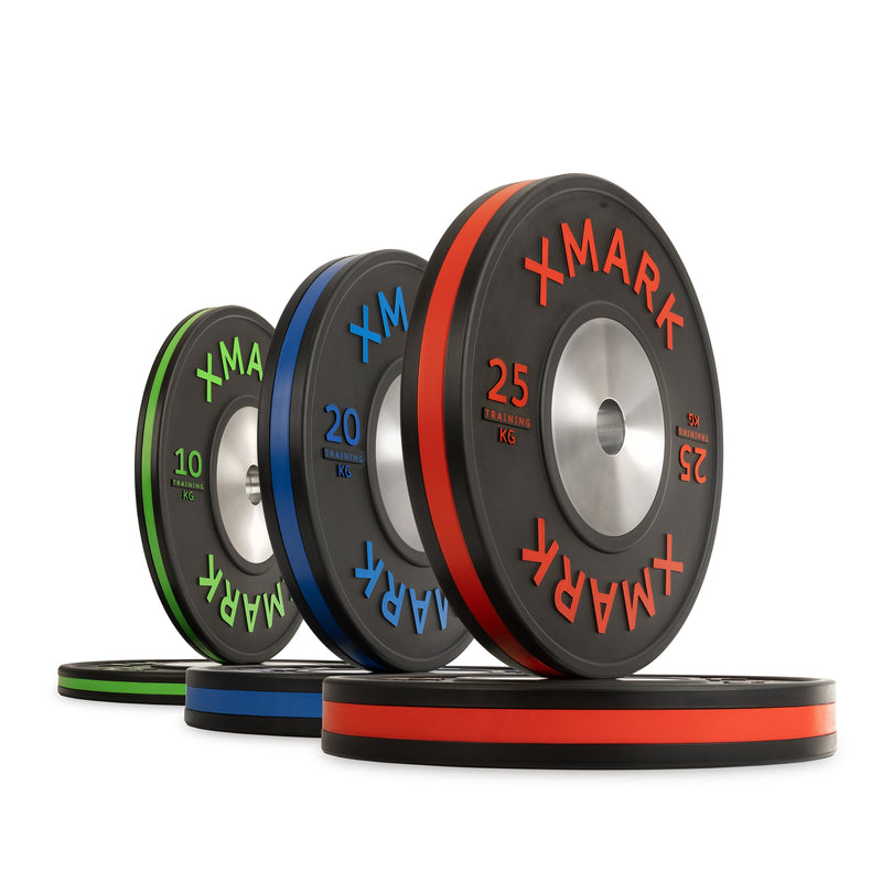 Load image into Gallery viewer, XMARK - Striped Premium IWF Training Bumper Plates (KG) Pairs and Sets
