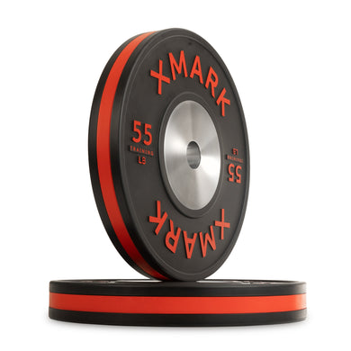 XMARK - Striped Premium IWF Training Bumper Plates (LB) Pairs and Sets