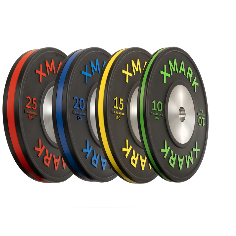 Load image into Gallery viewer, XMARK - Striped Premium IWF Training Bumper Plates (KG) Pairs and Sets
