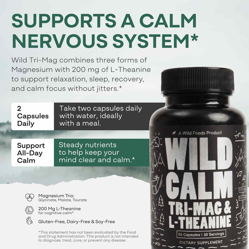 Load image into Gallery viewer, Wild Foods - Tri-Mag &amp; L-Theanine - Vitamins &amp; Supplements
