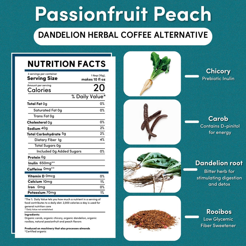 Load image into Gallery viewer, Teeccino - Dandelion Passionfruit Peach Herbal Coffee
