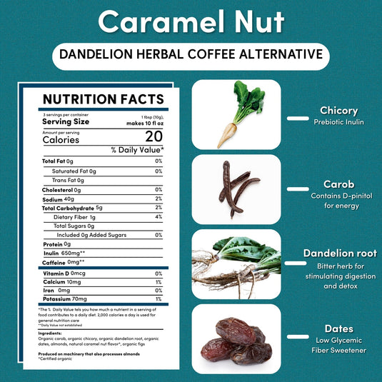 Teeccino - Dandelion Caramel Nut Chicory Herbal Coffee