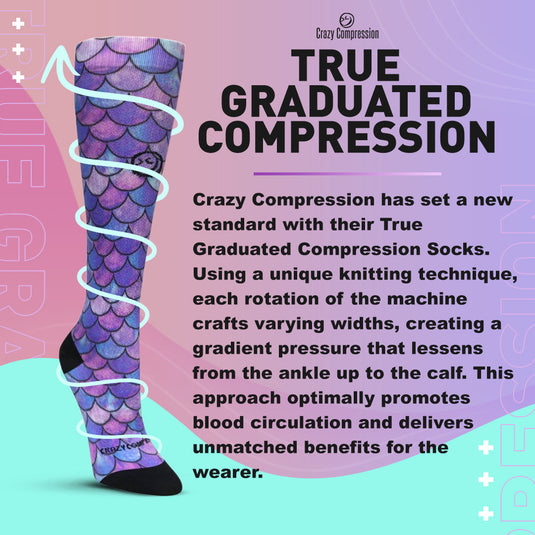 Crazy Compression - Cloverfields Blue - (Standard & Extra Wide)