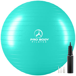 ProBody Pilates - Yoga Ball for Pregnancy, Fitness, Balance, Workout at Home, Office and Physical Therapy (Turquoise)