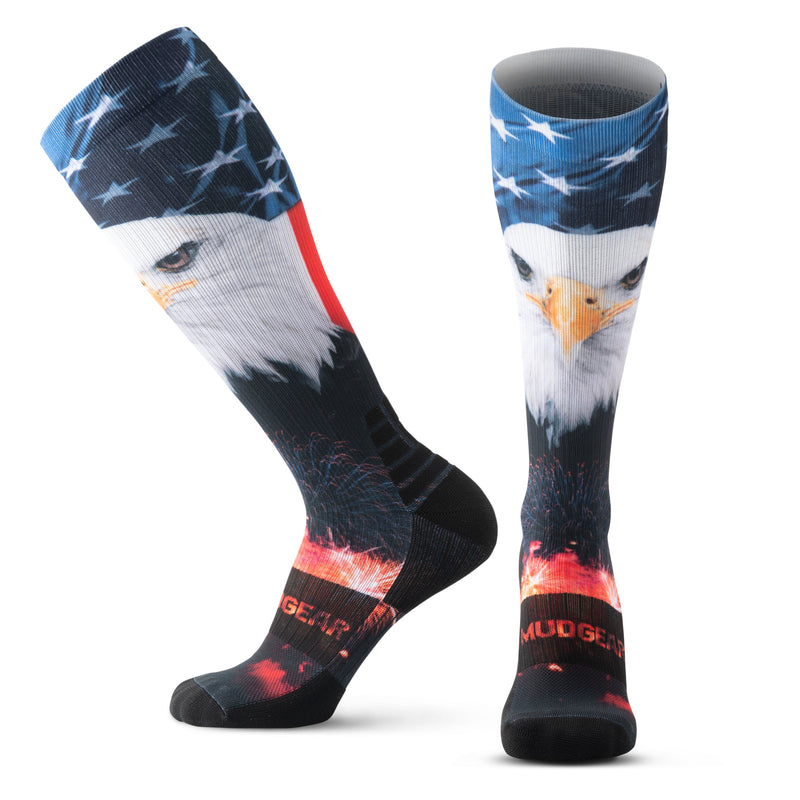 Load image into Gallery viewer, MudGear Custom USA Eagle Tall Compression Sock (1 Pair)
