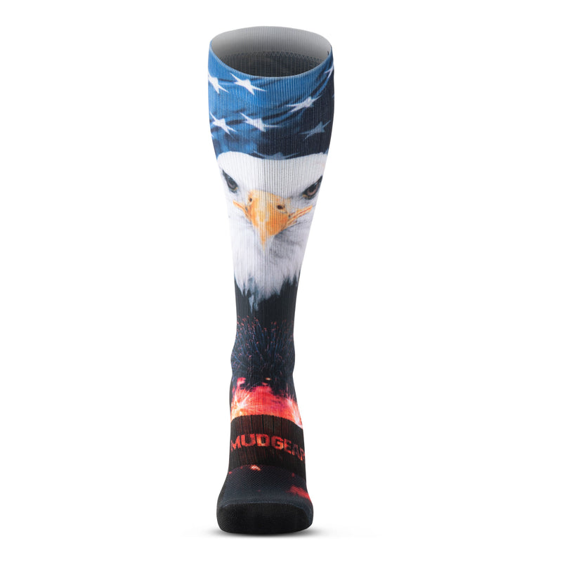 Load image into Gallery viewer, MudGear Custom USA Eagle Tall Compression Sock (1 Pair)
