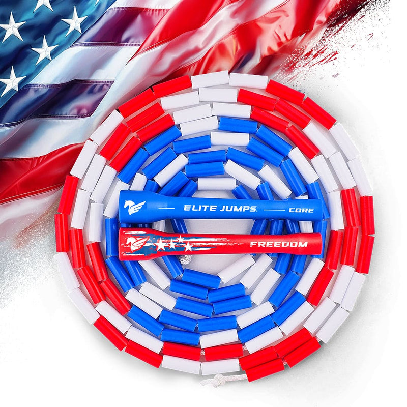Load image into Gallery viewer, FREEDOM - USA Flag Beaded Jump Rope
