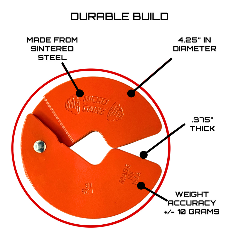 Load image into Gallery viewer, Micro Gainz Orange 1.25LB Dumbbell Fractional Weight Plates
