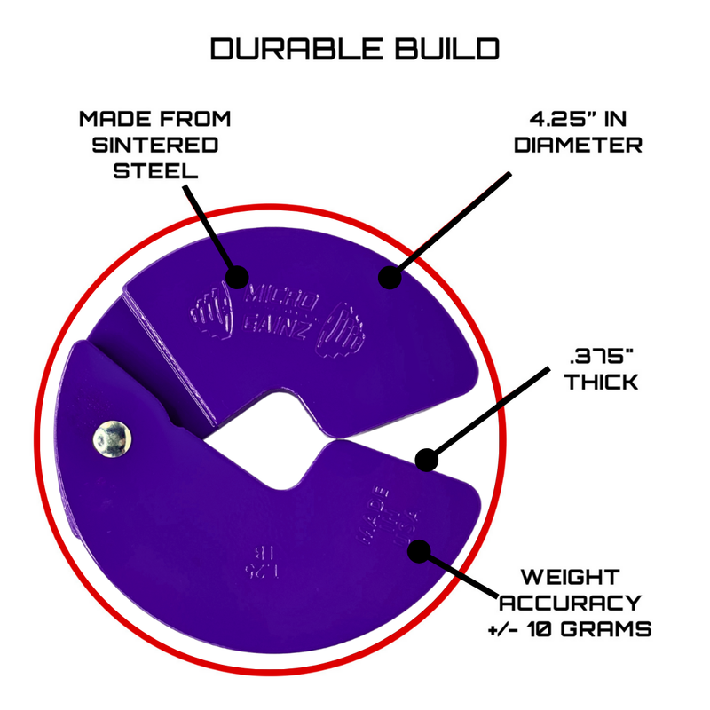 Load image into Gallery viewer, Micro Gainz Purple 1.25LB Dumbbell Fractional Weight Plates
