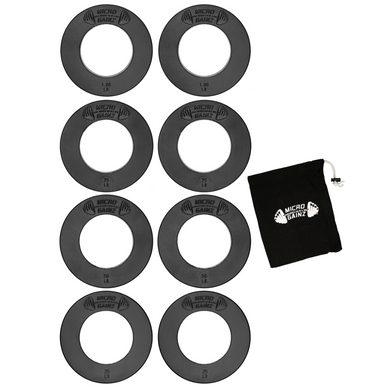 Micro Gainz - Olympic Size Fractional Weight Plates Set of 8 Plates .25LB-1LB w/ Bag