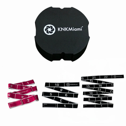 KNKMiami - Circular Yoga Block + 2 Premium Pro Bundle (11, 12 & 24-Loop Light Bands)