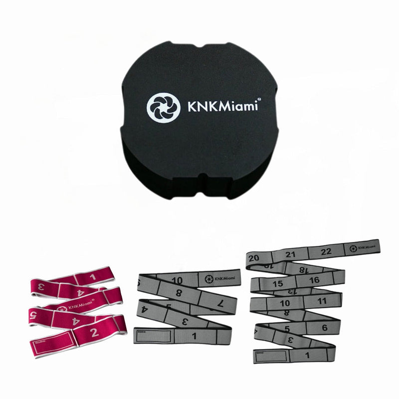 Load image into Gallery viewer, KNKMiami - Circular Yoga Block + 2 Platinum Pro Bundle (12 &amp; 24-Loop Medium + 11-Loop Light Bands)
