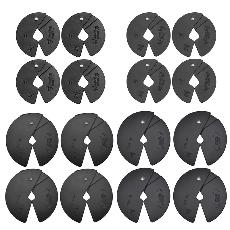 Load image into Gallery viewer, Micro Gainz - Quad Pack of 1, 1.25, 2.5, &amp; 3.75 LB Dumbbell Fractional Weight Plates
