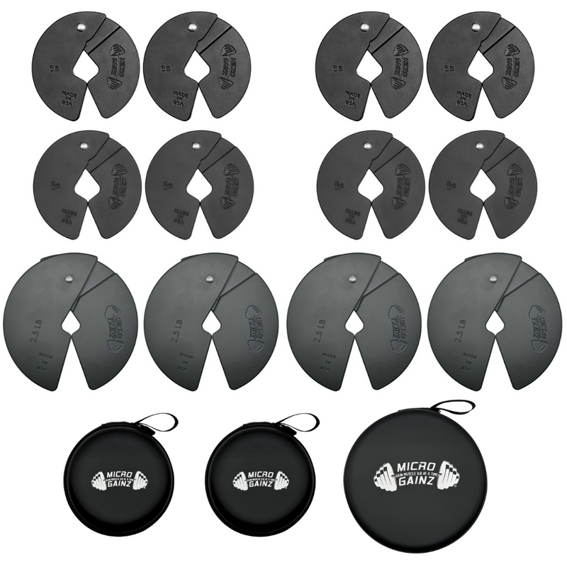 Load image into Gallery viewer, Micro Gainz Triple Pack of 1LB, 1.25LB, &amp; 2.5LB Dumbbell Fractional Weight Plates
