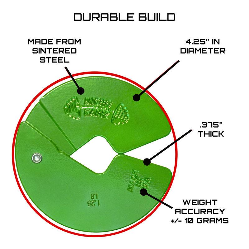 Load image into Gallery viewer, Micro Gainz Green 1.25LB Dumbbell Fractional Weight Plates
