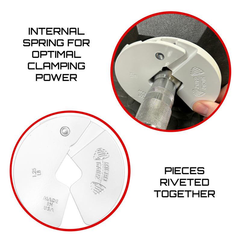 Load image into Gallery viewer, Micro Gainz White 1.25LB Dumbbell Fractional Weight Plates
