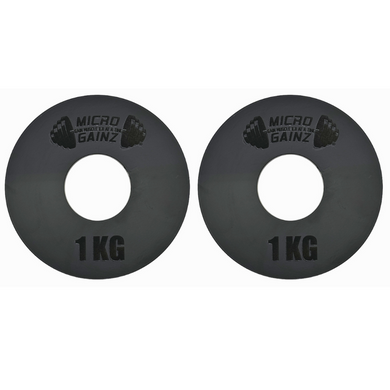 Micro Gainz - Olympic Size Kilogram Fractional Steel Weight Plates 1 Kg Plates: Set of 2