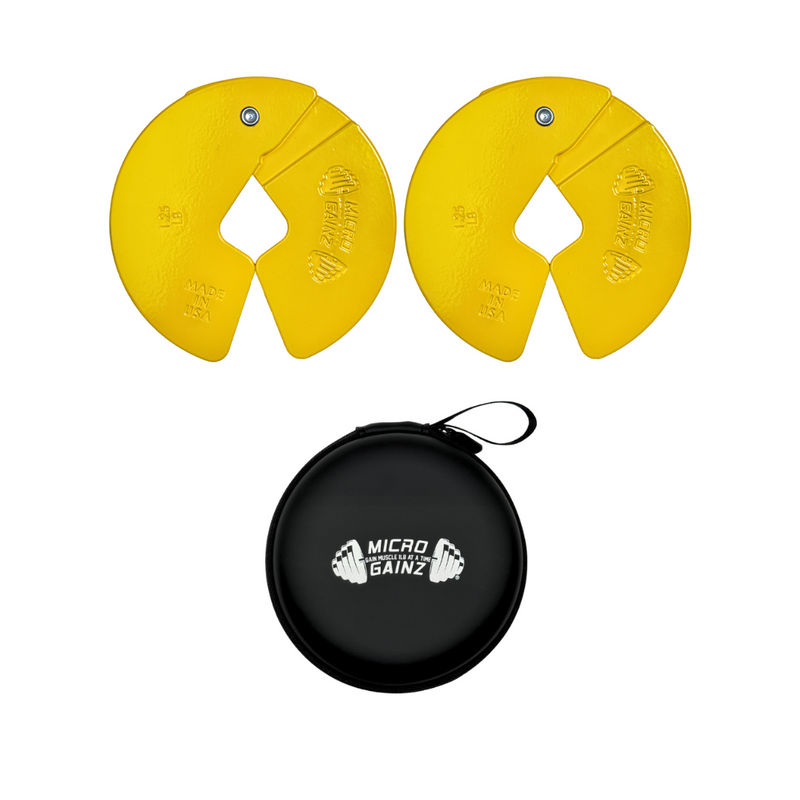 Load image into Gallery viewer, Micro Gainz Yellow 1.25LB Dumbbell Fractional Weight Plates
