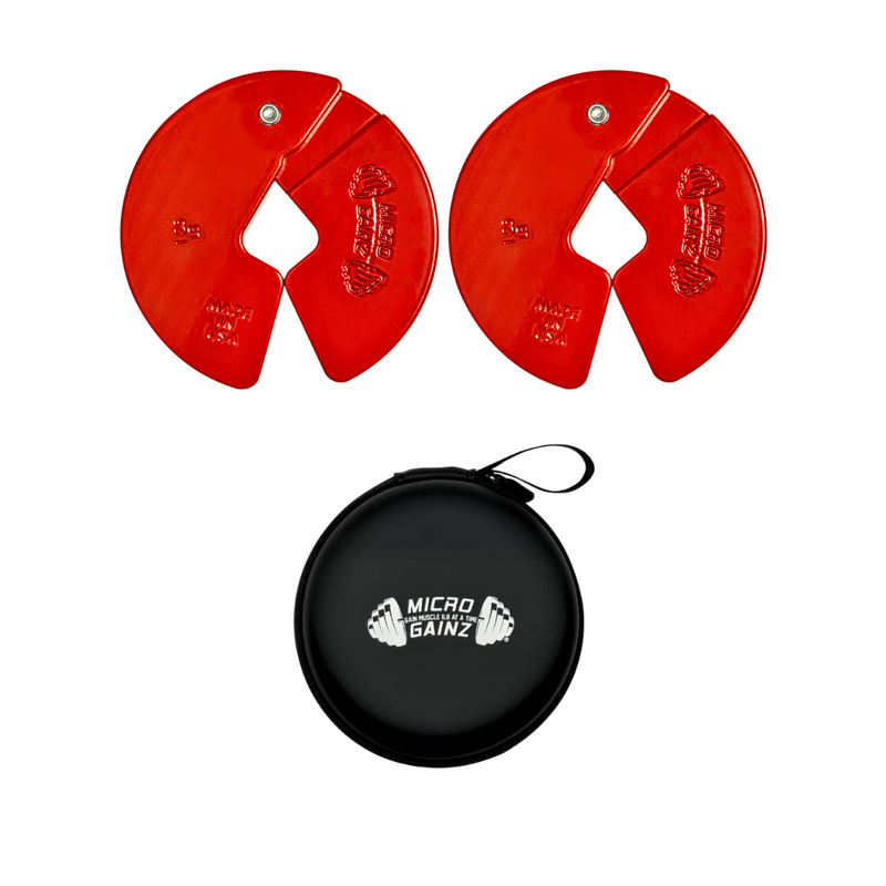 Load image into Gallery viewer, Micro Gainz Red 1.25LB Dumbbell Fractional Weight Plates
