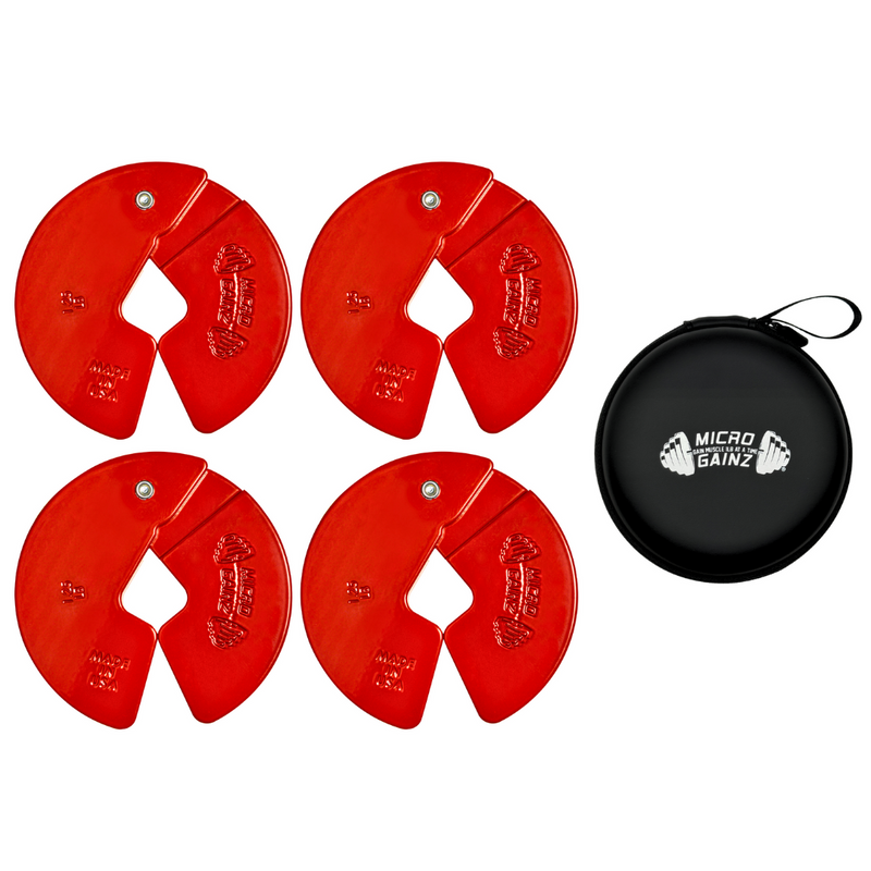 Load image into Gallery viewer, Micro Gainz Red 1.25LB Dumbbell Fractional Weight Plates
