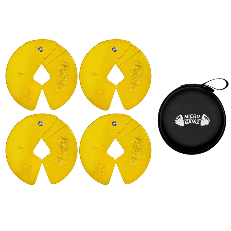 Load image into Gallery viewer, Micro Gainz Yellow 1.25LB Dumbbell Fractional Weight Plates
