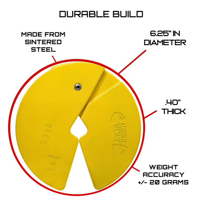 Load image into Gallery viewer, Micro Gainz Yellow 2.5LB Dumbbell Fractional Weight Plates

