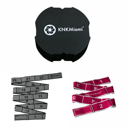 KNKMiami - Circular Yoga Block + Platinum Pro Bundle (24-Loop Medium + 11-Loop Light Bands)