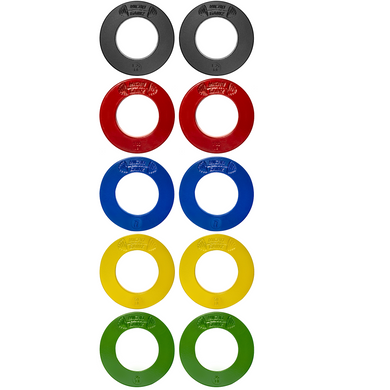 Micro Gainz - Multi-color Olympic Size Fractional Weight Plates Set of 10 Plates .25LB-1.25LB w/ Bag