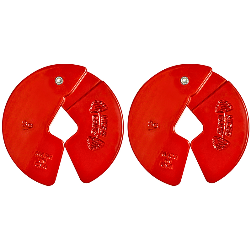 Load image into Gallery viewer, Micro Gainz Red 1.25LB Dumbbell Fractional Weight Plates
