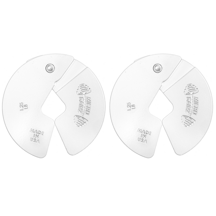 Micro Gainz White 1.25LB Dumbbell Fractional Weight Plates