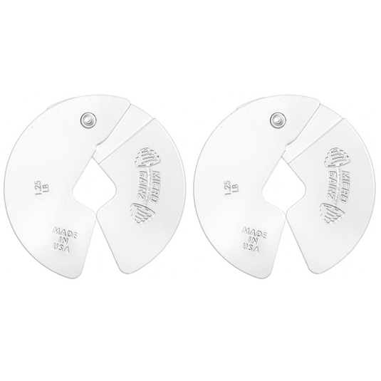 Micro Gainz White 1.25LB Dumbbell Fractional Weight Plates