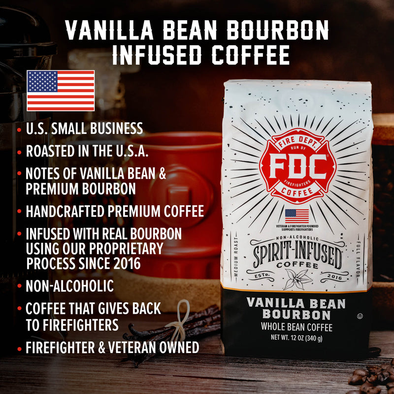 Load image into Gallery viewer, Fire Department Coffee - Vanilla Bean Bourbon Infused Coffee
