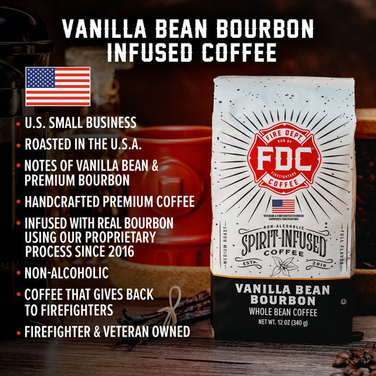 Fire Department Coffee - Vanilla Bean Bourbon Infused Coffee