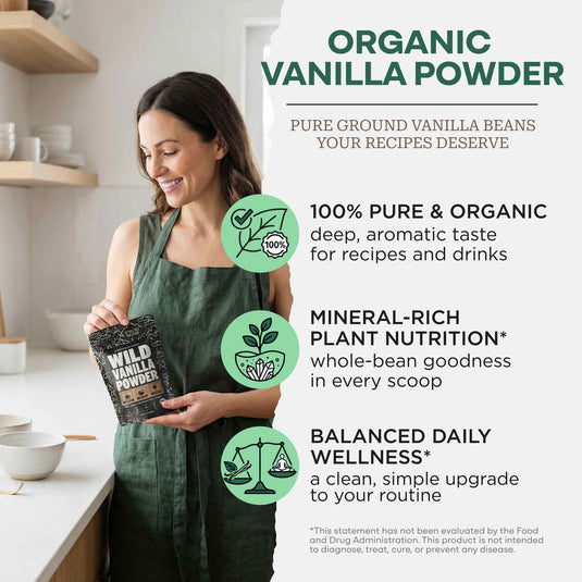 Wild Foods - Organic Vanilla Powder - Cooking & Baking Ingredients
