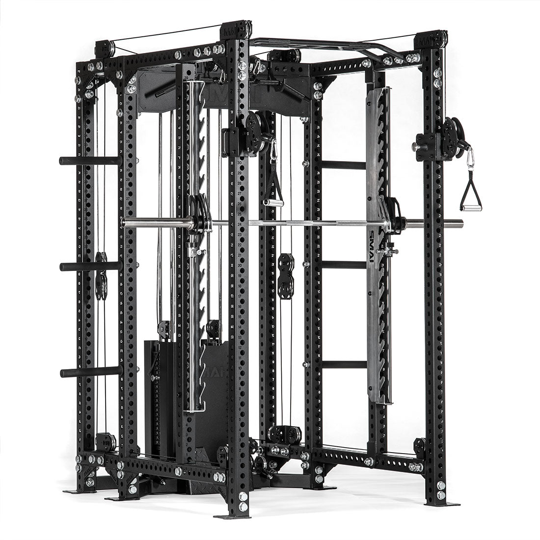 SMAI - All In 1 Cable Trainer - Power Rack with Cable Machine, Smith M ...