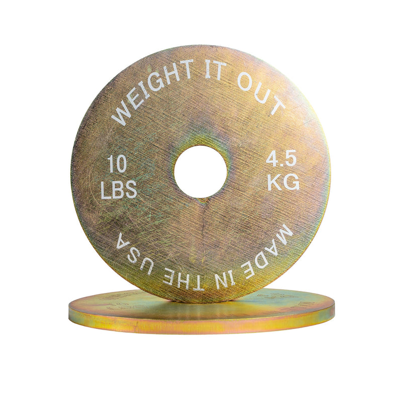 Load image into Gallery viewer, Weight It Out - Pre-Order Only: Custom Engraved Solid Steel Calibrated Weight Plate Pairs American Made
