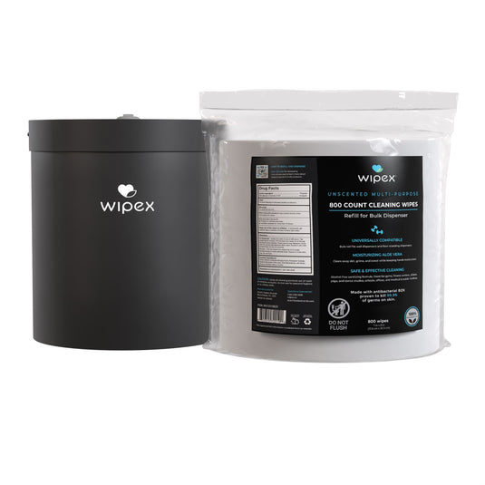 Wipex Co. - Antibacterial Bulk Gym Wipes Refill Roll 800ct | Skin-Safe 98.9% Natural Formula | Biodegradable Cloth