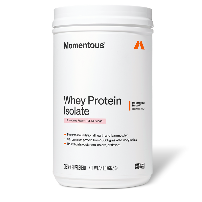 Load image into Gallery viewer, Momentous - Grass-Fed Whey Protein Isolate Powder - Strawberry
