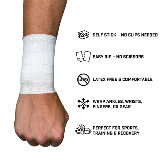 Elite Athletic Gear - White Self Stick Athletic Tape